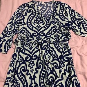 Pink Blush Damask wrap maternity dress